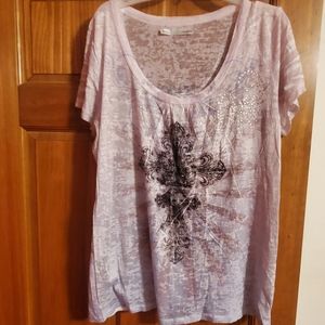 New Maurices 2X burnout cross top (double sided)  with rhinetones on front.